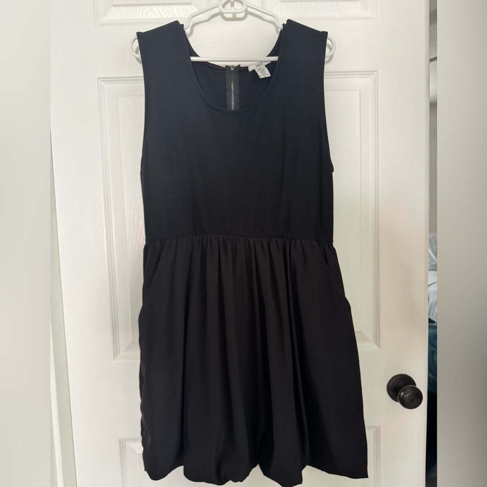 Bar III Black Mini Dress Sleeveless Gathered Skirt